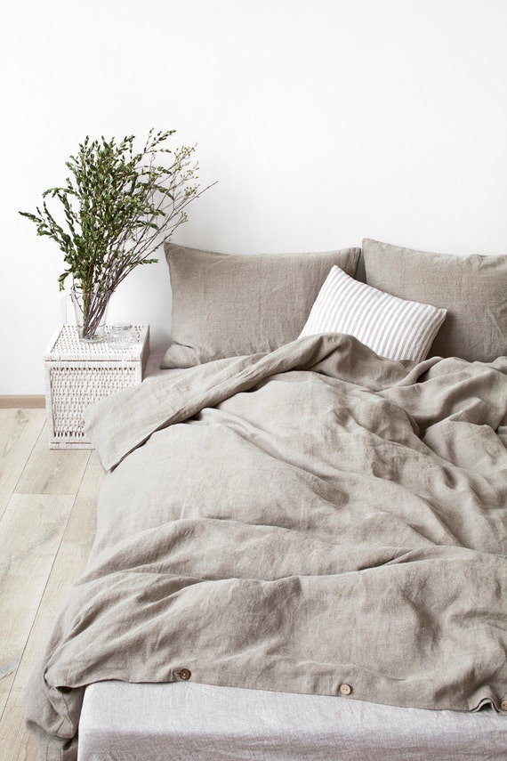 Natural Stone Washed Linen Duvet Cover by LinenTalesInBed on Etsy