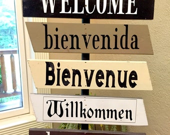 Welcome sign post | Etsy