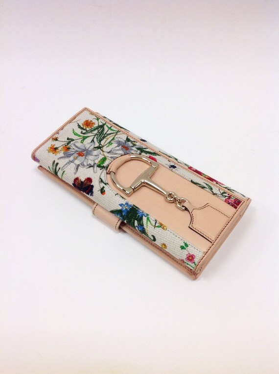 GUCCI authentic Flora print and leather wallet NEW w/tag