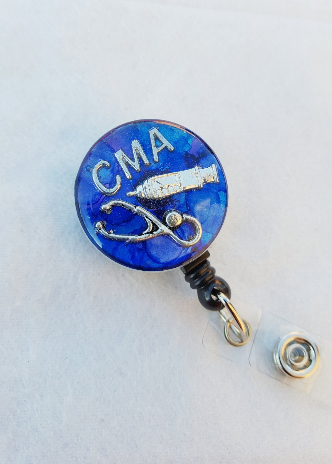 Certified Medical Assistant name badge holder with a