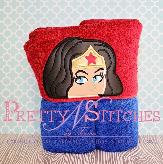 Woman Hero Peeker Applique Embroidery Design 5X7 Hoop