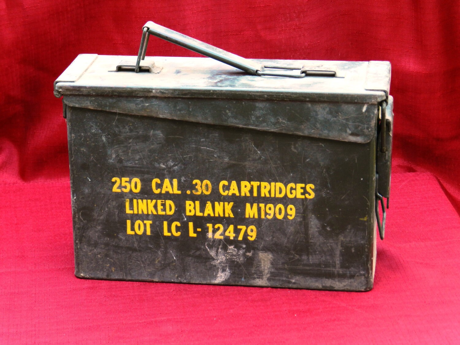 Vintage U.S. Military Ammunition box Green Metal for Cal .30