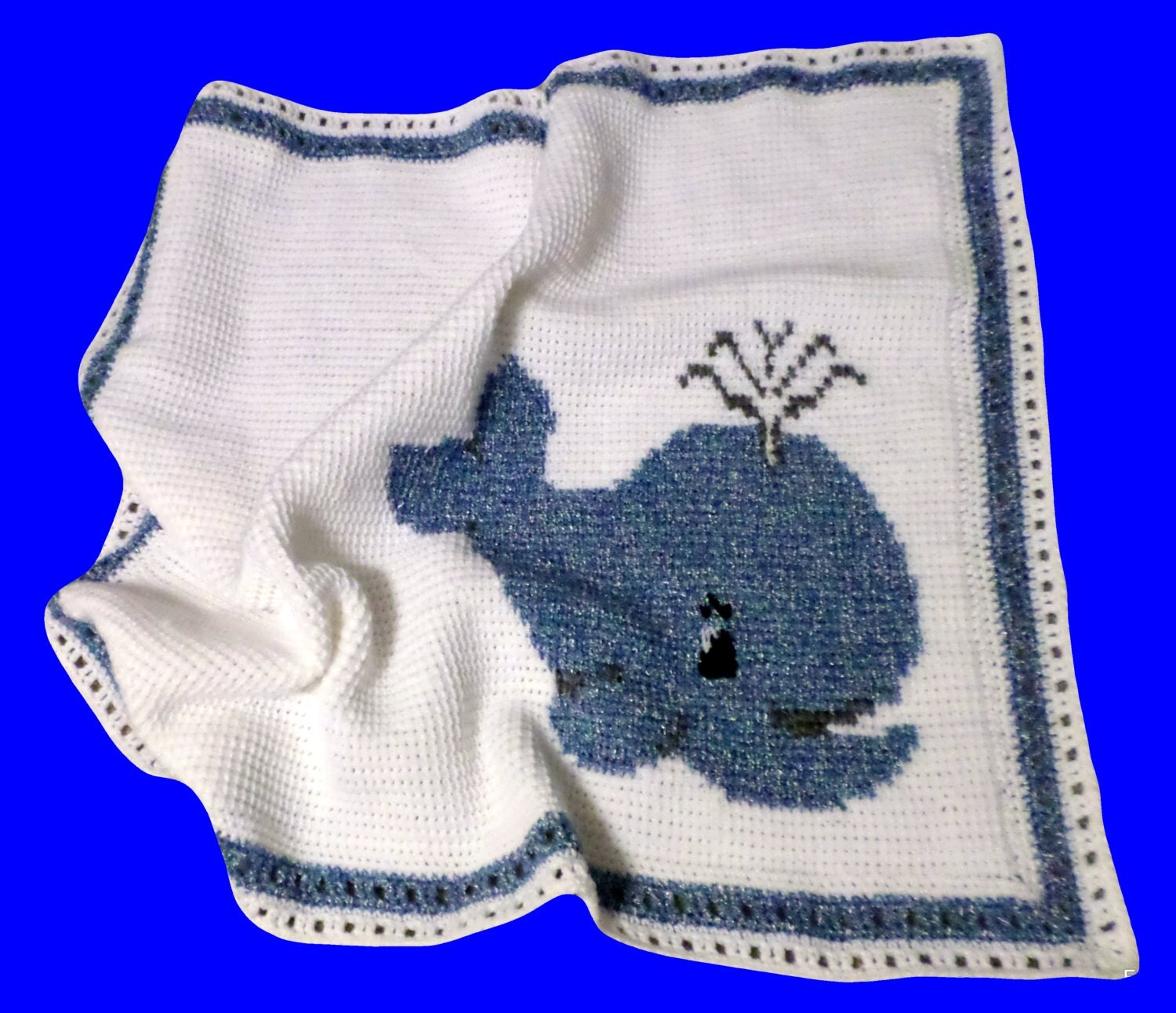 Whale Blanket / Baby Nap Blanket / Crochet Blanket / Crochet