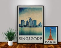 Popular items for singapore  poster on Etsy