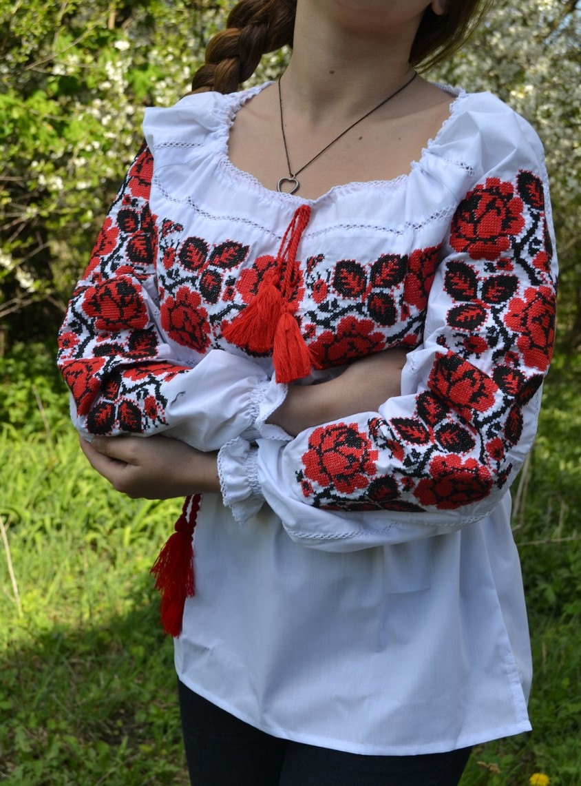 Ukrainian Embroidered women's Shirts Blouse Embroidery