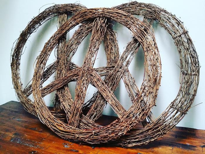 Grapevine Peace Sign Wreath Bohemian Decor Natural