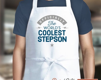 Stepson Gift, Birthday Gift For Stepson! Funny Apron, Coolest Stepson, Cooking Gift, Awesome Stepson, Personalized, Present For Stepson