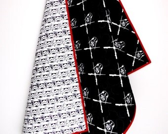 Star Wars Baby Quilt, Star Wars nursery bedding, Star Wars Darth Vader & troopers quilt, Star Wars baby bedding, It glows in the dark!