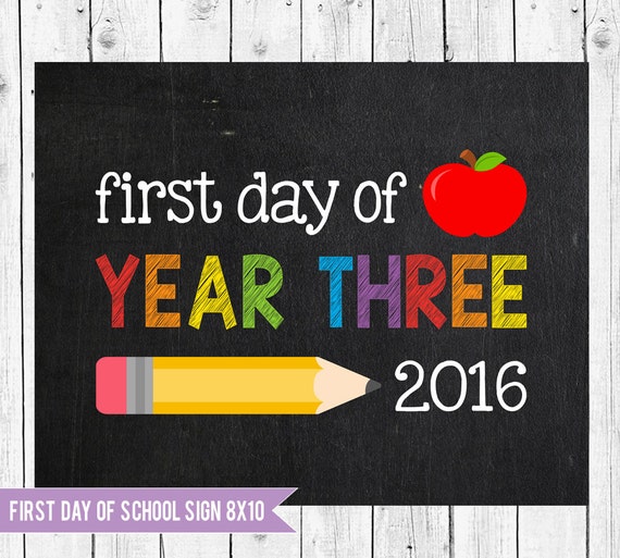 School Year Three Australia First day of by ChalkboardPrintables School Year Three Australia First day of by ChalkboardPrintables
