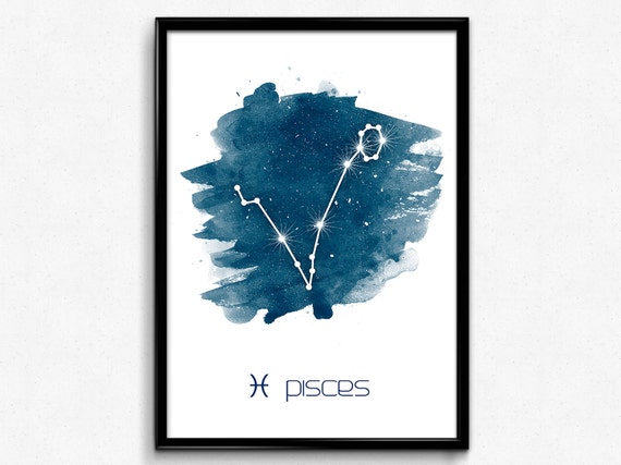 Pisces constellation Pisces zodiac art by HamptyDamptyArt on Etsy