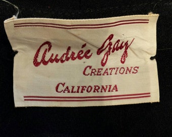 SALE - VINTAGE 40s black dress by Audree Gay xs Pinup