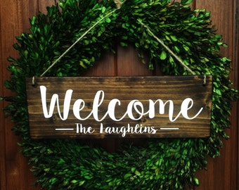 Welcome Sign | Welcome Door Sign | Personalized Sign | Family Name Sign | Front Door Sign | Personalized Wedding Gift | Entry Door Sign