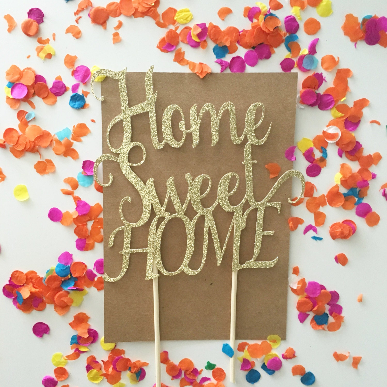 Glitter Home Sweet Home Cake Topper House Warming Cake New throughout New Home Cupcake Decorations