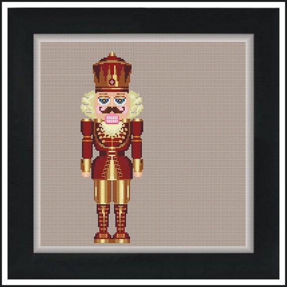 SANTA NUTCRACKER Counted Cross-Stitch Pattern