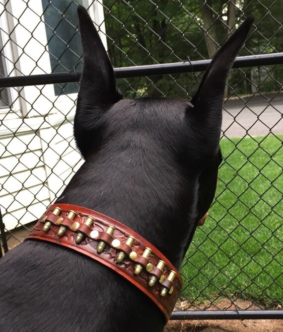 Items similar to the Real McCoy Leather Dog Collar Gun Belt Collar