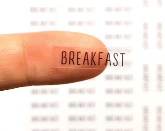 44 Breakfast Stickers, Breakfast Planner Stickers, Food Stickers, Meal Stickers, Happy Planner, Clear Stickers, Transparent Stickers | A117