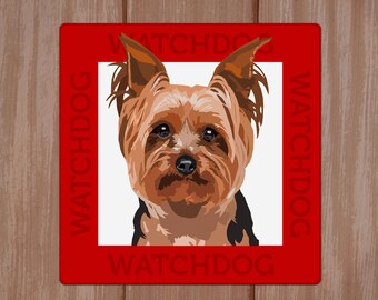 Yorkshire Terrier beware of dog sign