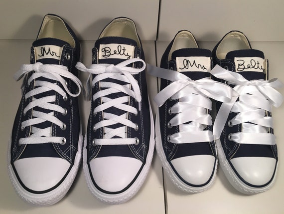 bride and groom custom converse shoes