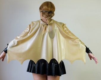 Batgirl Latex Cape Superhero Halloween Costume