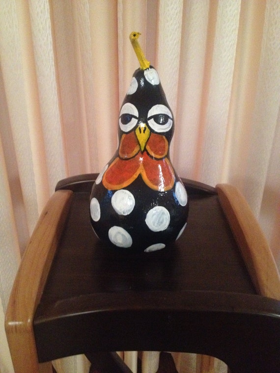 Hand painted gourdPumpkin artNatural home by RainbowArtHome