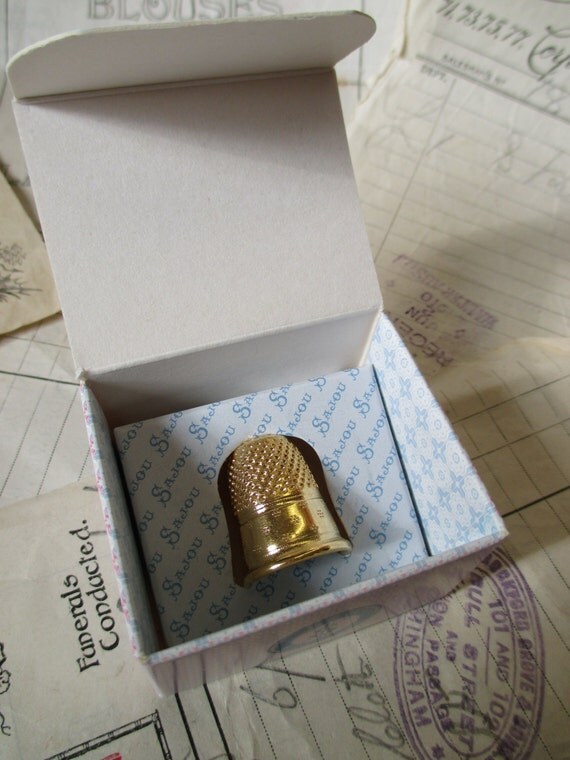 Sajou Gold Plated Brass Dressmakers Thimble by PenelopeTextiles
