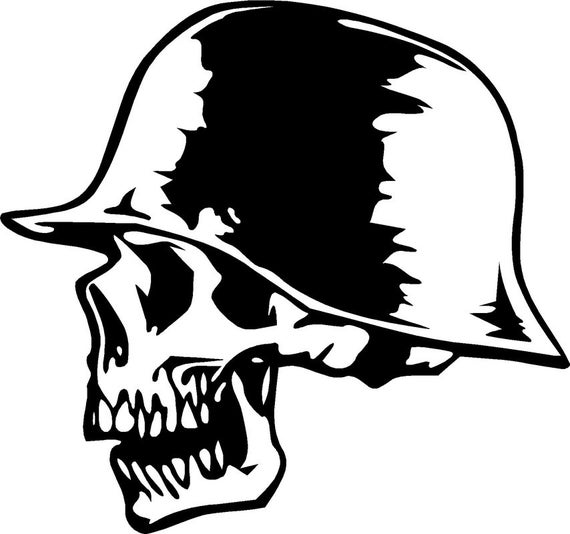 helmet skull sticker decal