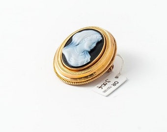 Old PIN black onyx cameo Mineralife
