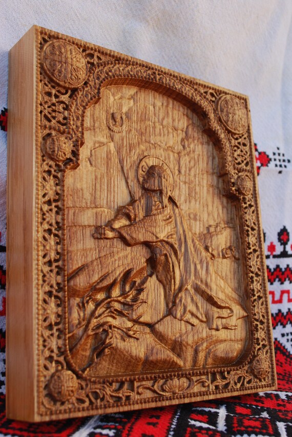 Wood carvings religious christian gift wall art orthodox Icon