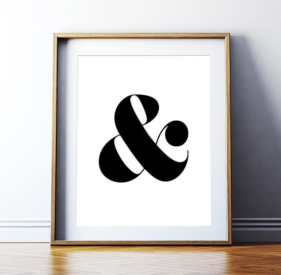 Ampersand Wall Art printable art 'ampersand' poster typography print Ampersand Wall Art printable art 'ampersand' poster typography print