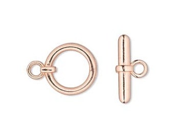 Copper Toggle Clasp, Copper Clasp, smooth, 13mm, 2 each, D569