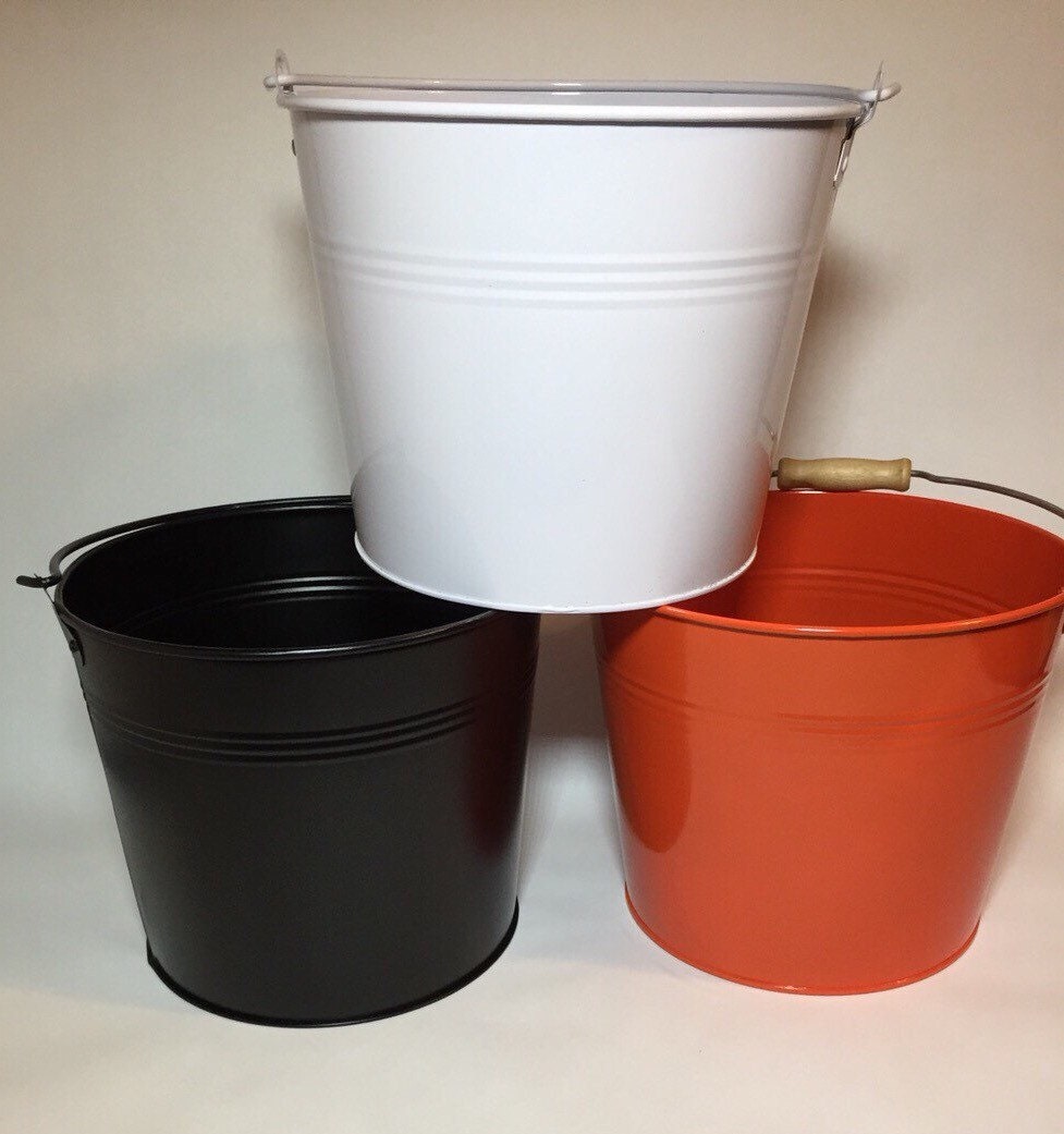 Metal Buckets Color Metal Bucket Pails Large 8.5