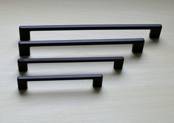 Modern Black Cabinet Pull. Black Cabinet Hardware.