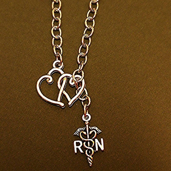 Items similar to Nursing Graduation Gift, RN Necklace, Heart Charm, RN Charm, Nursing Necklace