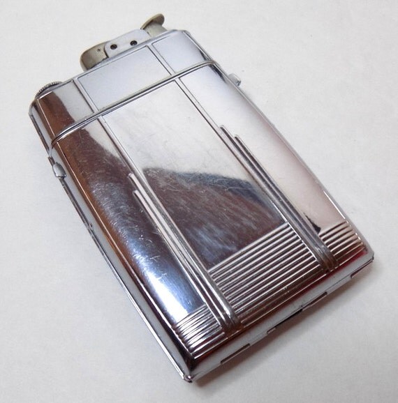 1940s Cigarette Case Lighter Combo Working Evans Spitfire