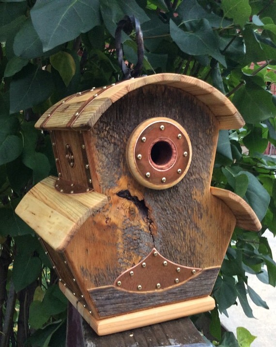 Unique Birdhouse Barnwood Handmade Reclaimed Vintage Birdhouse