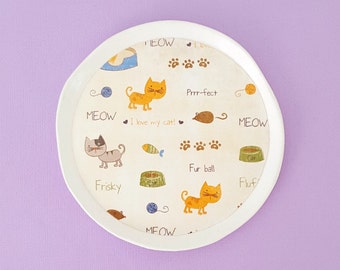 Cat ring dish, cat ring bowl, cat gift, clay ring holder, ring plate, trinket plate, clay trinket dish, clay jewellery bowl, clay ring dish