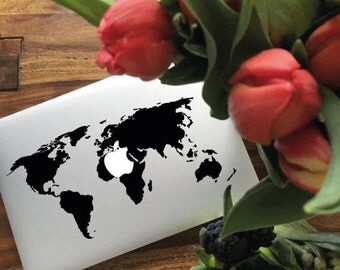 Map Of The World Laptop Sticker World Map Macbook Decal Laptop Sticker Macbook Pro Air Vinyl Decal Macbook Sticker, stickers macbook pro, macbook pro decal