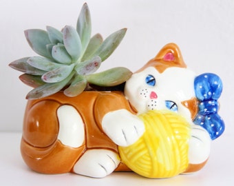 Josef Originals Cat Planter, Cat Planter, Vintage Cat Planter, vintage planter