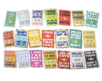 Baby Milestone Cards - Funny - Moments Set - 4x6 Cards on Recycled Card Stock - Peanut's Personality Cards