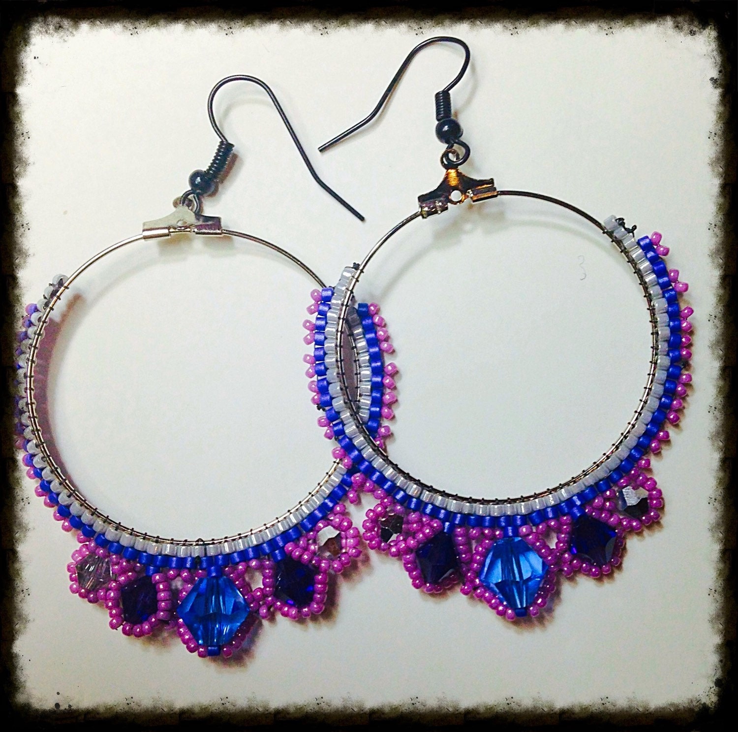 Purple Princess Earrings by AlaskaBunnyBeading on Etsy