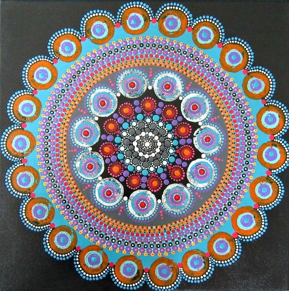 Mandala painting on canvas handmade original by BenDyerOriginalArt