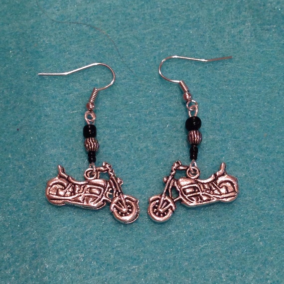 Items similar to Motorcycle Earrings on Etsy