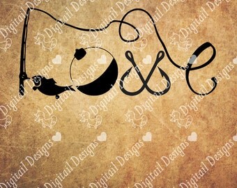 Fishing Love Svg Png Dxf Eps Fcm Cut file for Silhouette, Cricut, Scan n Cut Fishing svg Fishing Rod, Bobber, Fish Hook SVG
