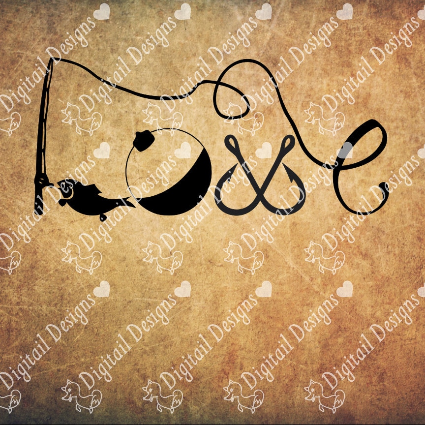 Fishing Love Svg Png Dxf Eps Fcm Cut file for Silhouette