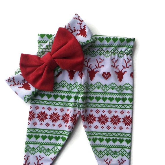 christmas leggings set christmas headband holiday by MMofPhilly