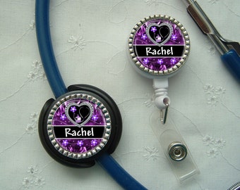 Personalized Stethoscope ID Tag & ID Reel Combo