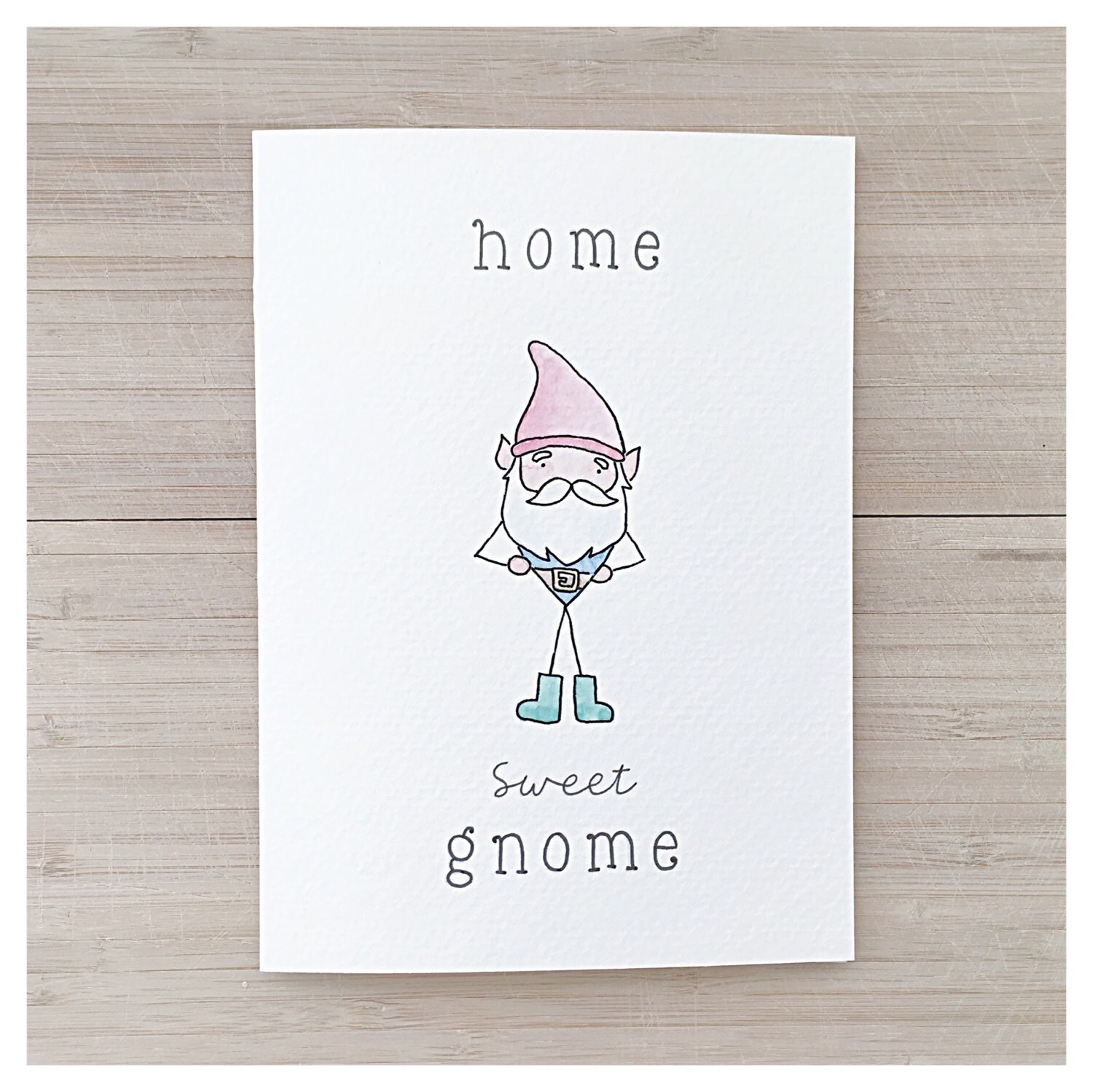 Home Sweet Gnome // housewarming, housewarming card, new home card