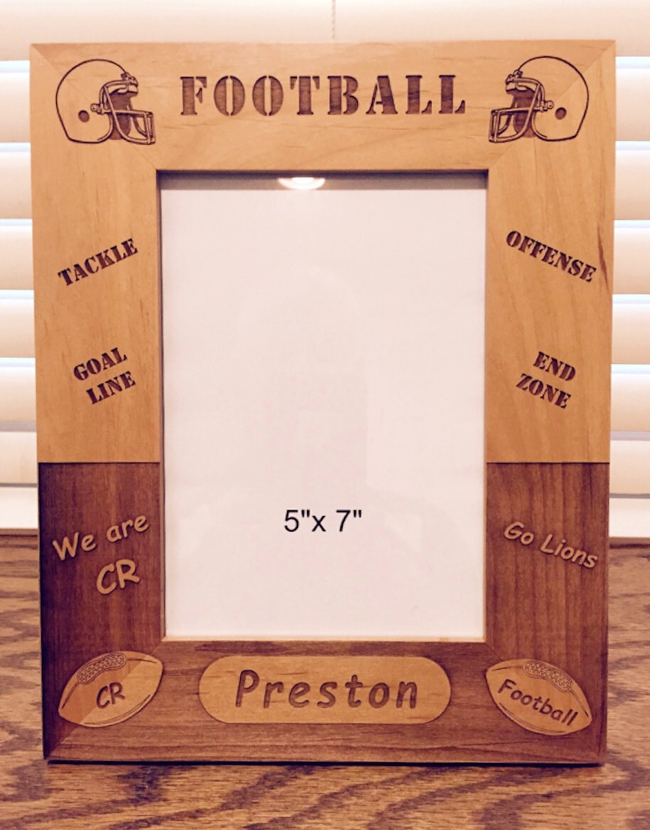 Football Picture Frame Custom Laser Engraved by Laser4UbyBB