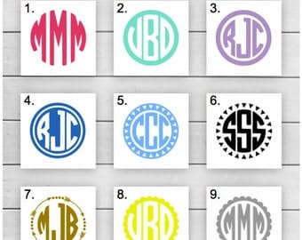 Circle Monogram Decal // Monogram Decal // Arrow Monogram // Yeti Monogram // Tumbler Monogram // Laptop Monogram // Car Monogram