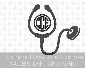 stethoscope, SVG, Pdf, DXF, EPS, Ai, , Vinyl cutting file | Silhouette Cameo Designer Edition & Cricut Design Space,